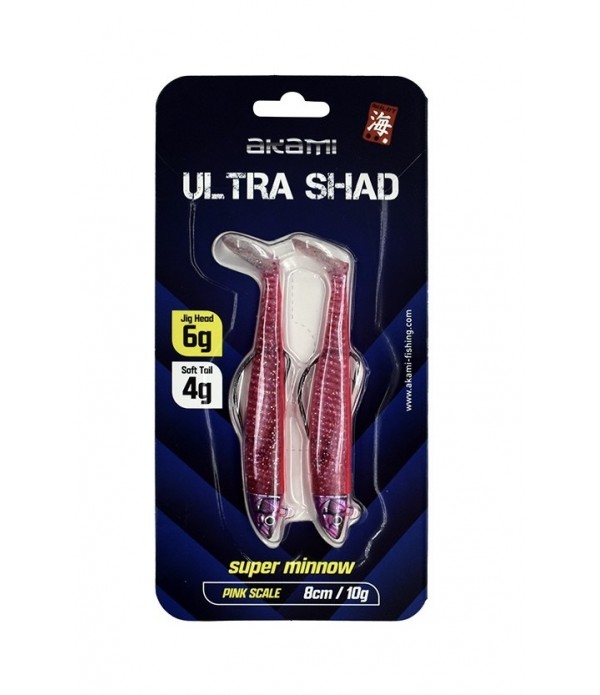AKAMI SEABASS ULTRA SHAD 8CM 10GR PINK SCALE