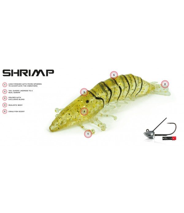 MOLIX CRAW SCENTED SOFT BAIT LURE SHRIMP 5CM