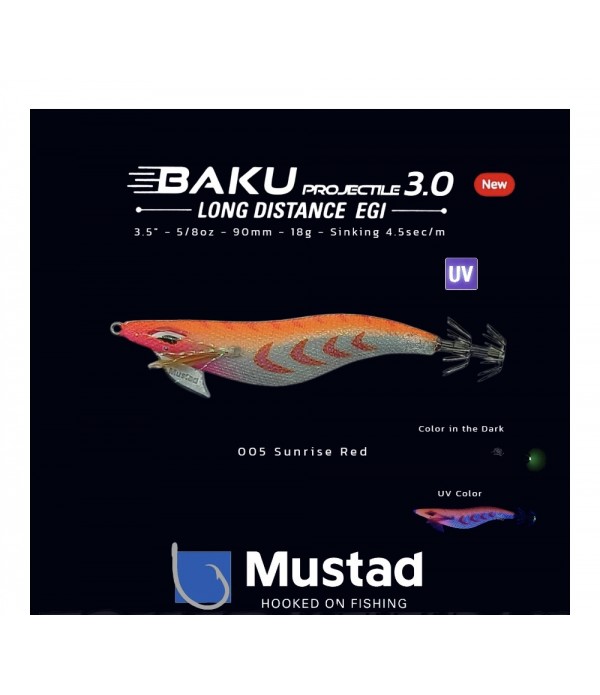 VABA MUSTAD BAKU DART N FALL EGI SUNSET ORANGE 3.0