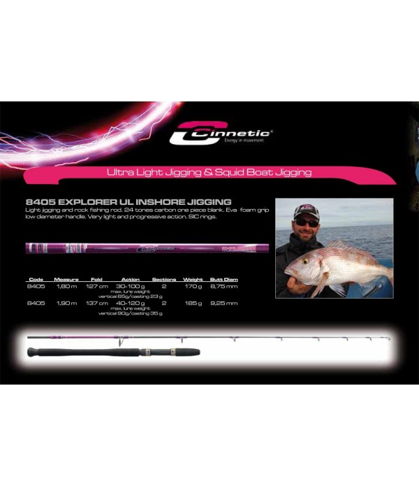 Cinnetic Explorer Ultra Light Inshore Jigging 1.80m 30-100gr